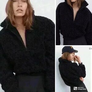For Love and Lemons half zip Sherpa